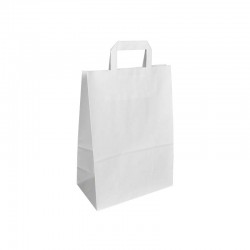 Papírová taška bílá s plochým uchem 260x140x360