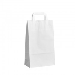 Papírové tašky bílé s plochým uchem 220x105x360 mm