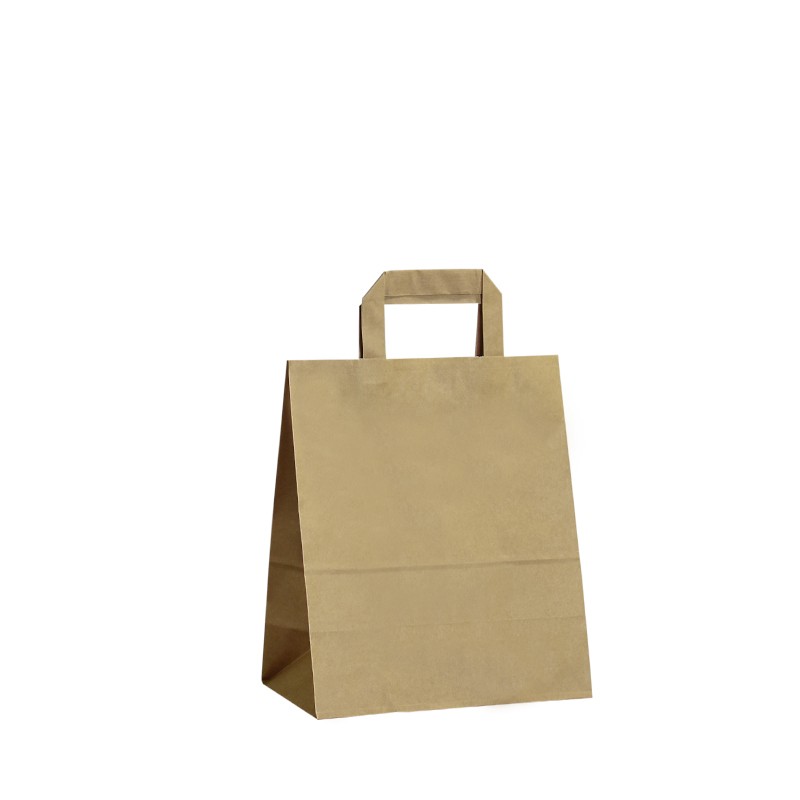 Papírové tašky hnědé s plochým uchem 220x110x250 mm Papírové tašky hnědé s plochým uchem 220x110x250 mm
