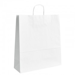 Papírové tašky bílé s krouceným uchem 400x160x450