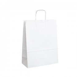 Papírové tašky bílé s krouceným uchem 260x120x340 mm
