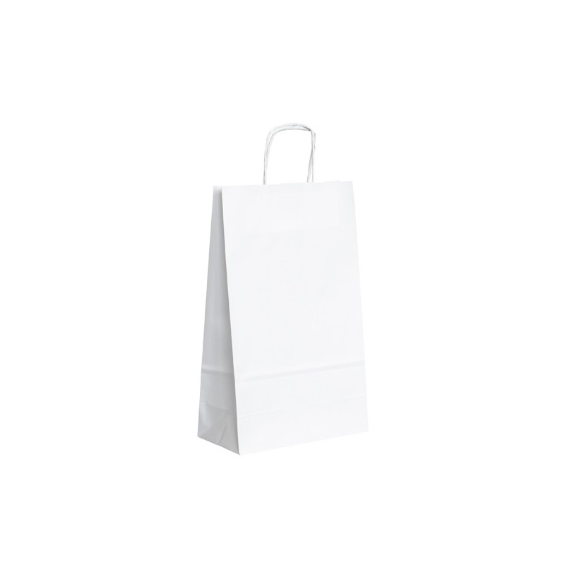 Papírové tašky bílé s krouceným uchem 220x100x350 mm