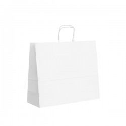 Papírové tašky bílé s krouceným uchem 340x120x290 mm