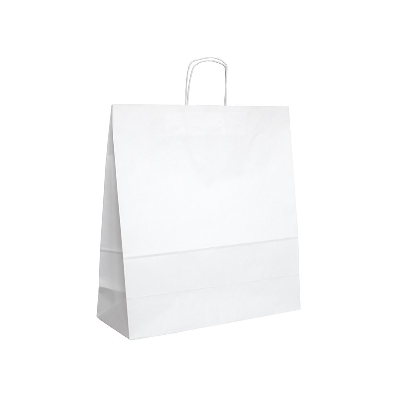 Papírové tašky bílé s krouceným uchem 450x170x480 mm